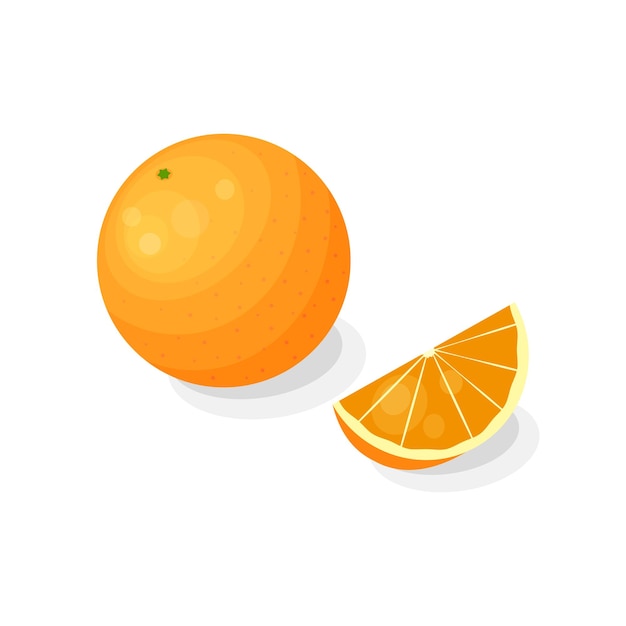 Vector fruta naranja en estilo de dibujos animados