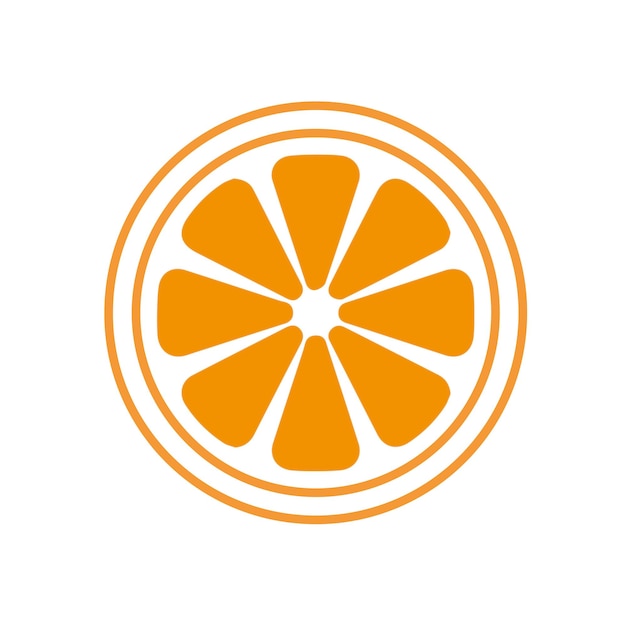Fruta de naranja Naranjas que están segmentadas en un fondo blanco Diseño del logotipo de la fruta de narenja Vector
