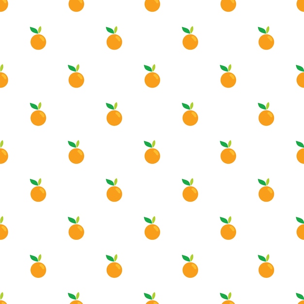 Fruta de naranja patrón transparente sobre fondo blanco