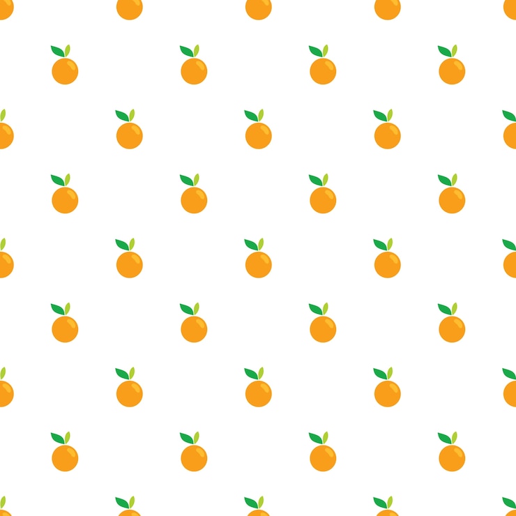 Fruta de naranja Patrón transparente sobre fondo blanco