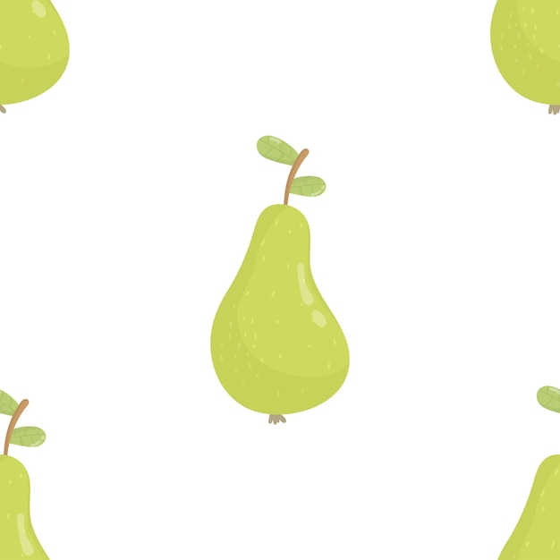 Fruta de patrones sin fisuras de peras con follaje verde. Frutas frescas y sabrosas. Fondo, papel tapiz. para estampados textiles, carteles o papel de regalo