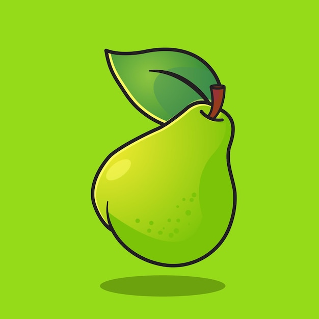 fruta de pera aislada por el vector en un fondo colorido