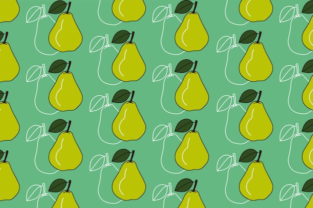 Fruta de pera con fondo de colores