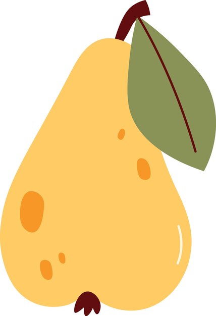 Fruta de pera con hoja