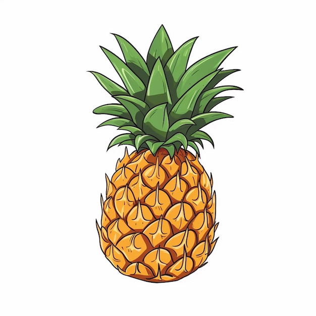 fruta de piña vector ilustración tropical comida jugosa diseño dulce fresco verano orgánico