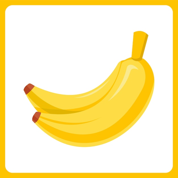 fruta de plátano comida saludable icono de fruta concepto aislado estilo plano de dibujos animados