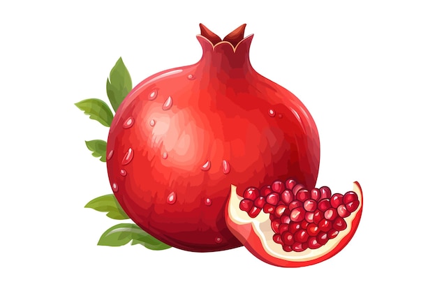 Vector fruta roja de la granada como símbolo cultural de georgia y atributo del país ilustraciones vectoriales gráficas planas aisladas en fondo blanco