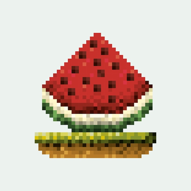 fruta de sandía pixelada de color