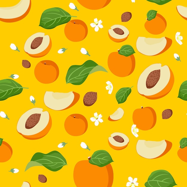 Fruta de verano, patrón sin costuras de bayas, fondo vectorial.