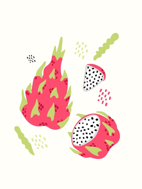 Frutas abstractas en estilos artísticos modernos Ideales para carteles, portadas de tarjetas y diseños de camisetas de moda