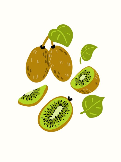 Frutas abstractas en estilos artísticos modernos Ideales para carteles, portadas de tarjetas y diseños de camisetas de moda