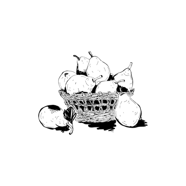 Frutas abstractas tinta negra vectorial estilo moderno y minimalista comida exótica saludable