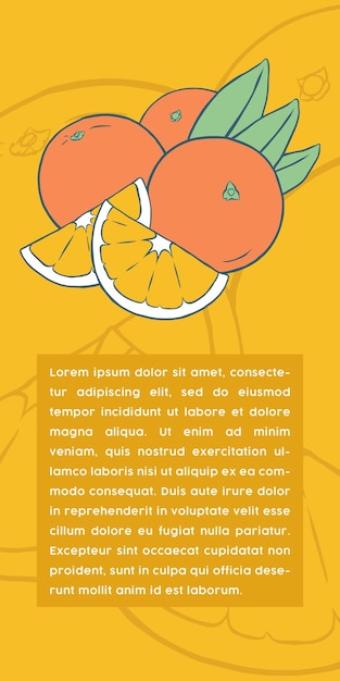 Frutas de color naranja dibujadas a mano