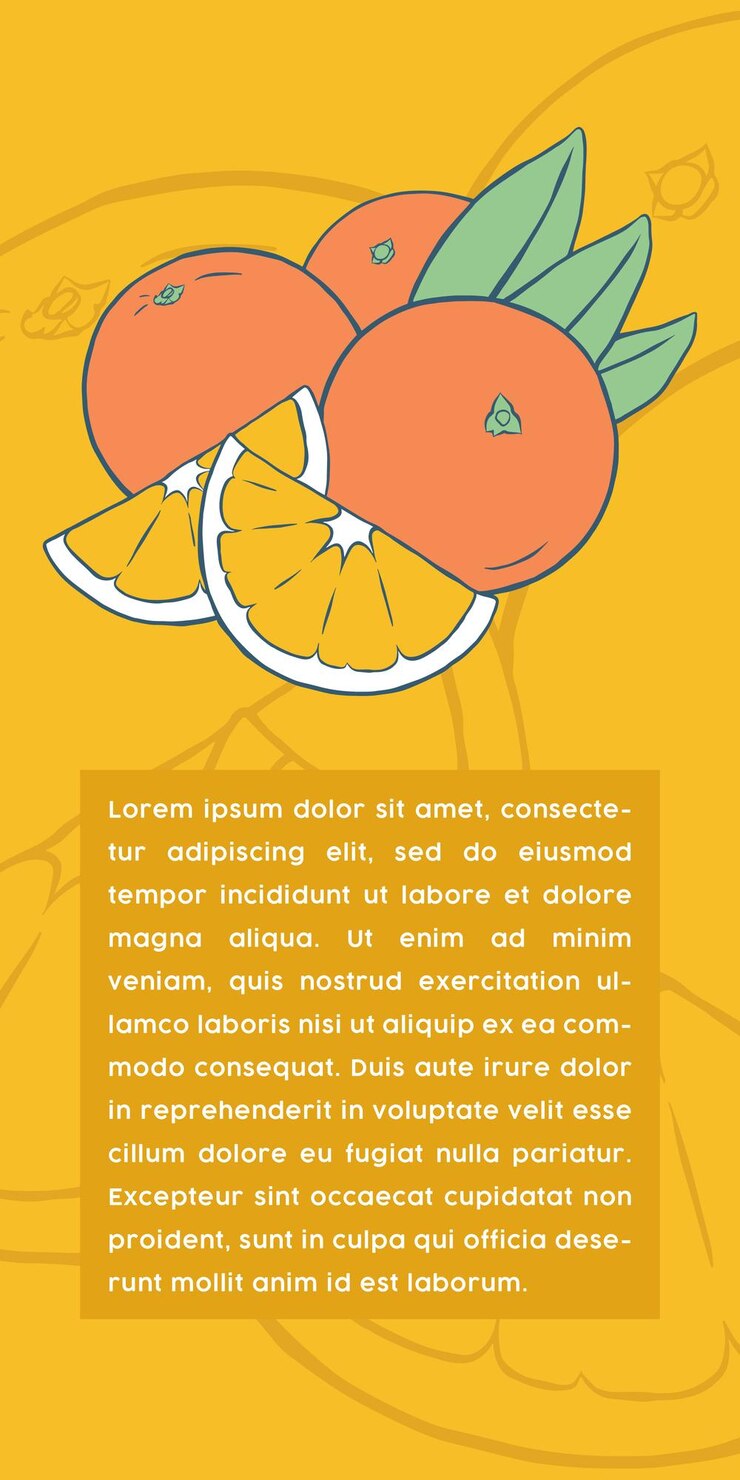 Frutas de color naranja dibujadas a mano