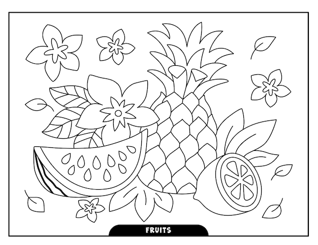 Frutas para colorear para niños