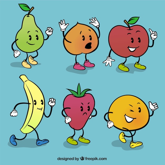 Frutas de dibujos animados