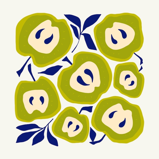 Frutas elementos abstractos Composición alimentaria y saludable Estilo minimalista moderno y de moda de Matisse