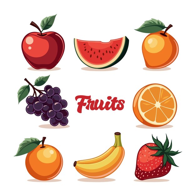 Frutas en estilo vectorial