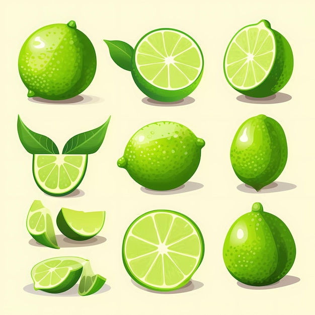 Vector frutas de la lima