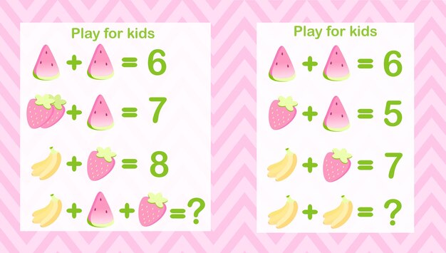 Frutas matemáticas elementales para niños