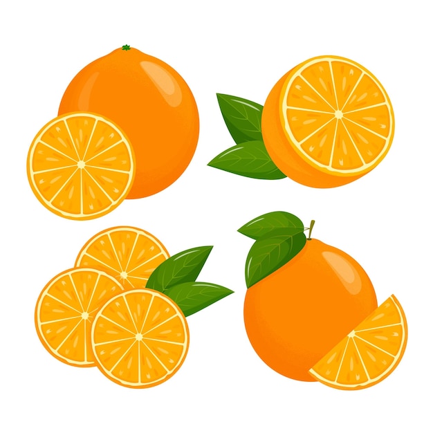 Frutas de naranja Naranjas que están segmentadas en un fondo blanco frutas cítricas suciosas de temporada