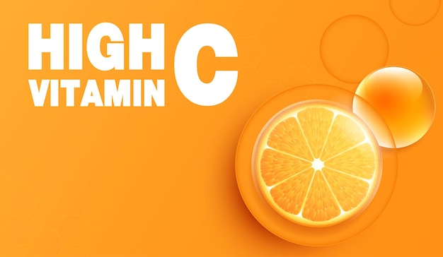 Vector frutas de naranja en rodajas vista superior en el diseño de fondo naranja para la presentación de envases publicidad de productos cosméticos pantalla de fondo vitamina c diseño vectorial de naturaleza