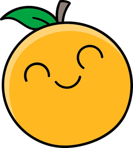 Frutas de naranja sonrientes y bonitas con expresión feliz