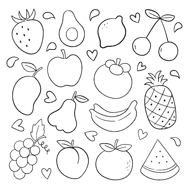 Vector frutas en paquetes