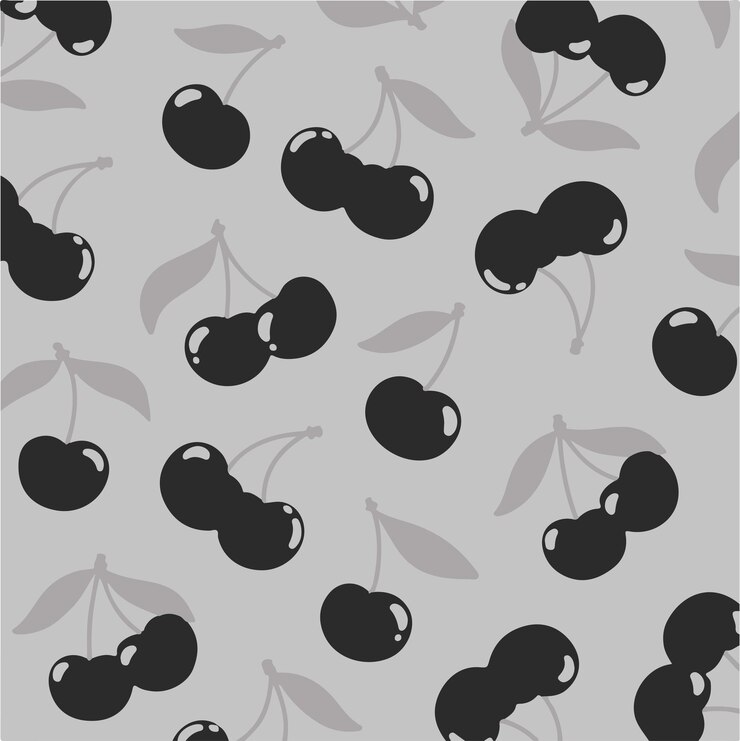 Frutas patrón sin costuras cereza de fresa y ilustración vectorial de la flor