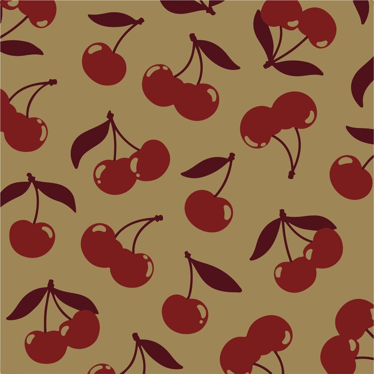 Frutas patrón sin costuras cereza de fresa y ilustración vectorial de la flor