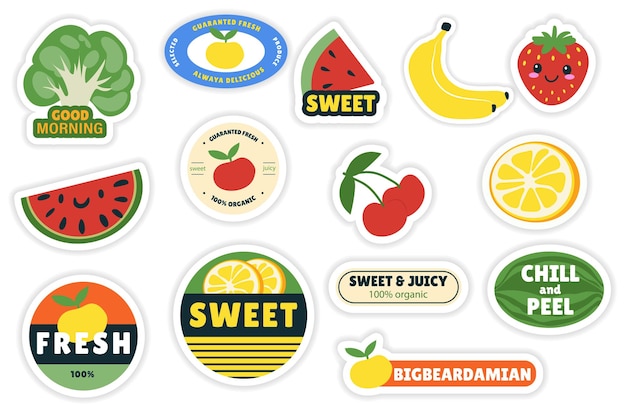 Frutas pegatinas