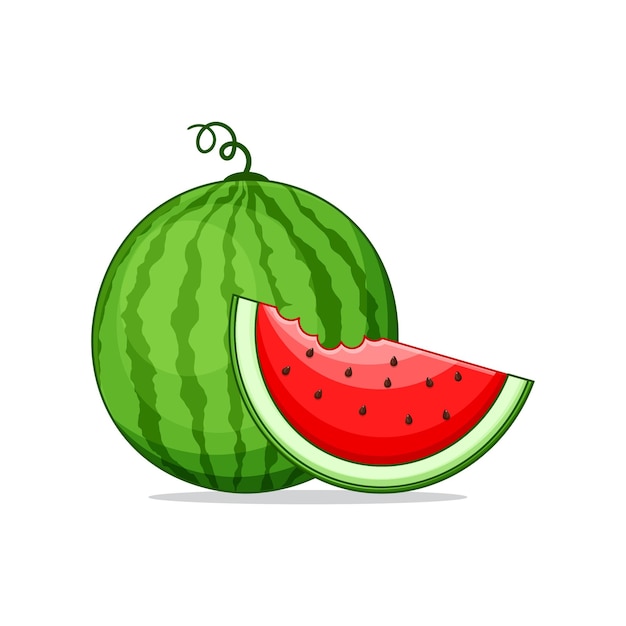 Frutas de sandía de dibujos animados en ilustración vectorial en clip art de diseño plano sandía de frutas frescas