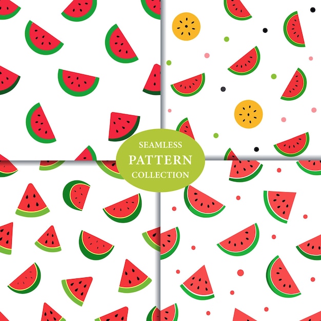 Frutas de sandía Patrón sin costuras Diseño de fondo