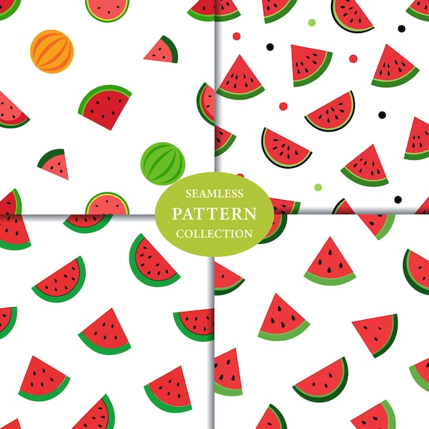 Frutas de sandía Patrón sin costuras Diseño de fondo
