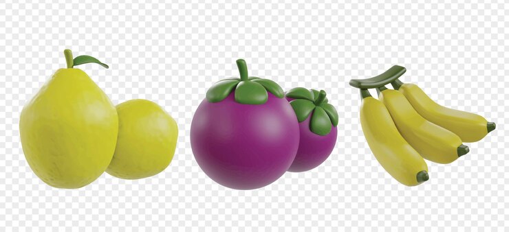 Vector las frutas tropicales 3d iconas clipart