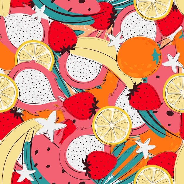 frutas tropicales de fondo vívido