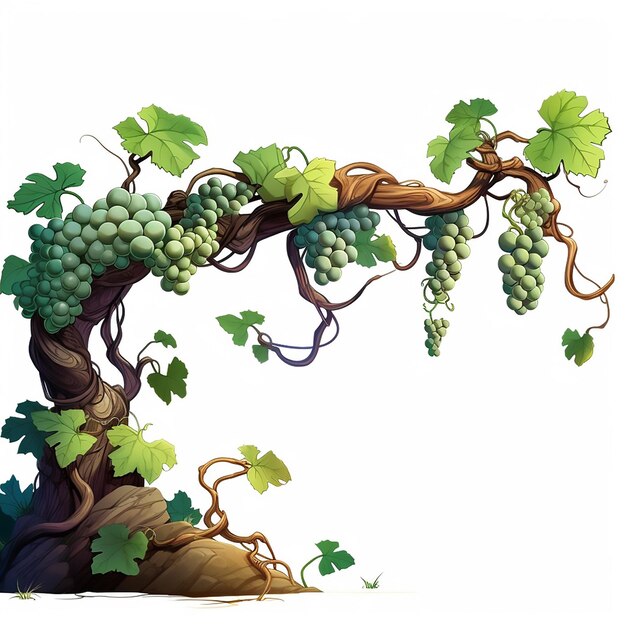Frutas uvas vid vid hojas de vino alimentos vector plantas bayas naturaleza racimo púrpura verde ilustración s
