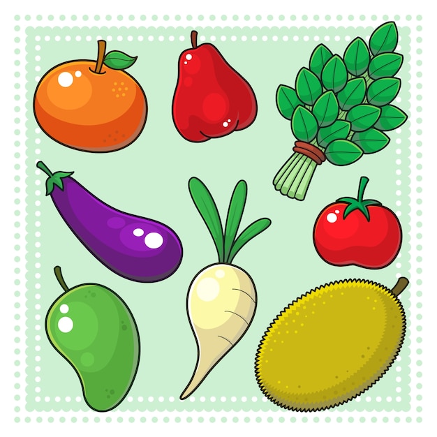 Vector frutas vegetales