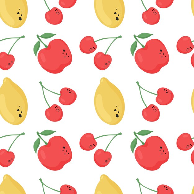 Frutas verano de patrones sin fisuras en blanco