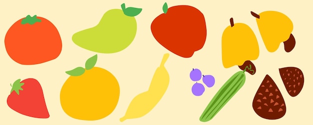 Frutas y verduras coloridas