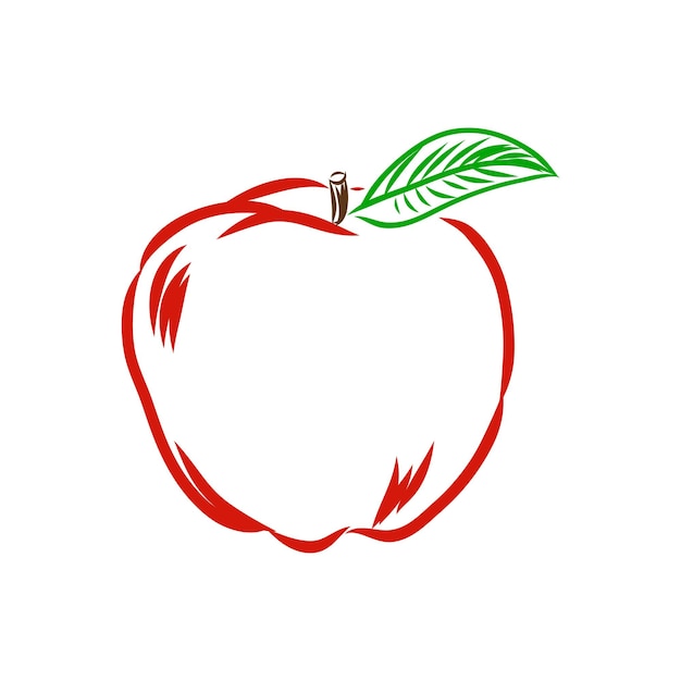 Frute de manzana, dibujo de icono - ilustración de alimentos vectoriales.