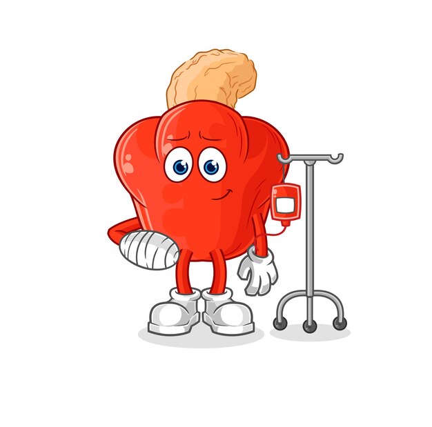 Fruto de anacardo enfermo en vector de caracteres de ilustración IV