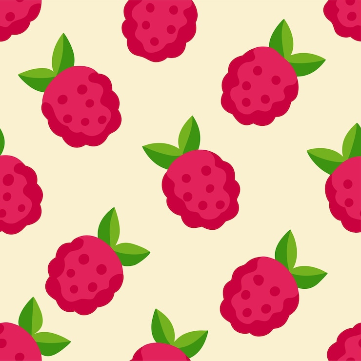 Vector fruto de frambuesa patrón sin costuras arte vectorial e ilustración