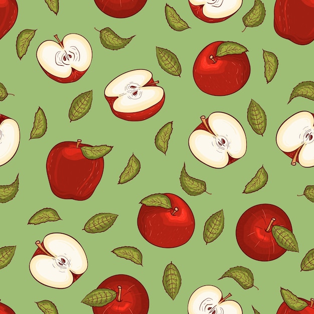 Fruto de manzana patrón sin costuras abstracto fondo repetido