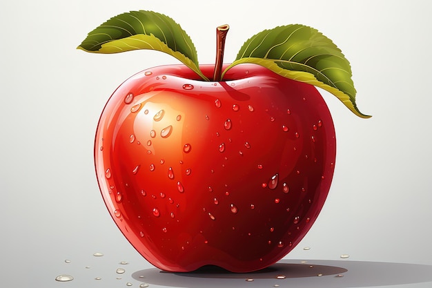 Vector fruto de manzana roja aislado sobre fondo blanco