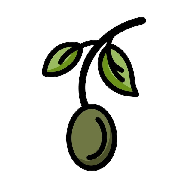 Fruto de oliva en fondo blanco aislado