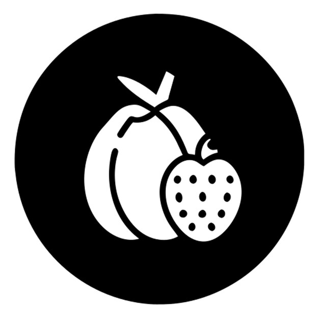 frutos en pictograma en círculo