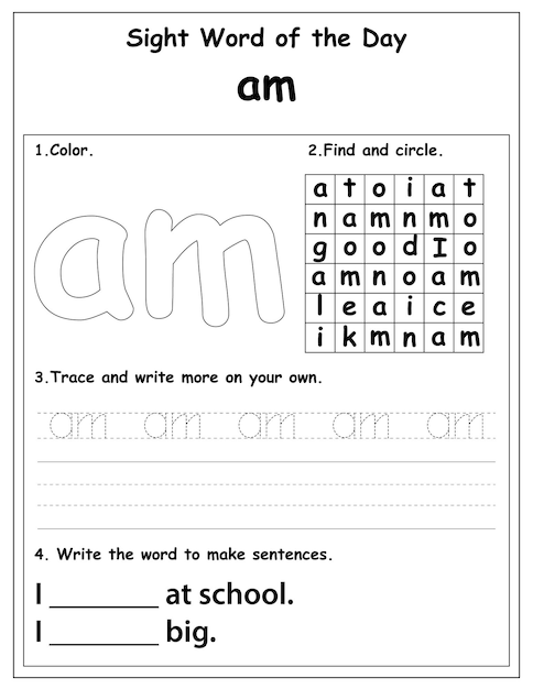 Fry list of sight words, actividades digitales para niños, hoja de trabajo para palabras reconocibles a la vista para jardín de infantes