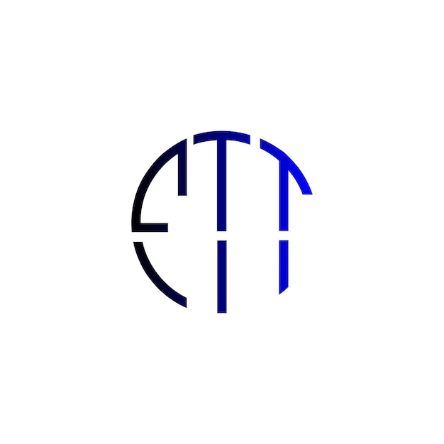 ftt creativo círculo inicial atemporal espacio negativo diseño de logotipo de monograma