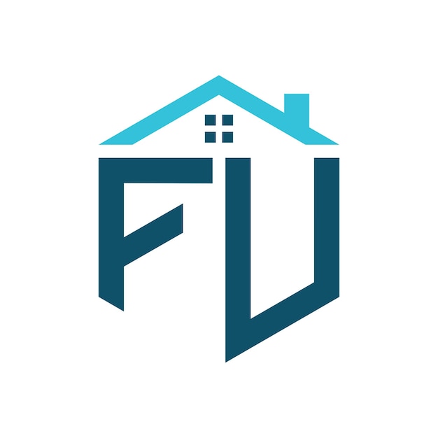 FU Casa Logo Diseño plantilla Carta FU Logo para la construcción de bienes raíces o cualquier negocio relacionado con la casa